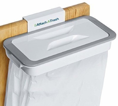 BESTIZONE ENTERPRISE Attach A Trash Hanging Trash Bag Holder Plastic Dustbin (White) Nylon Dustbin(White)