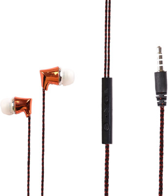 Adroitech AMEHP-013 Wired Headset with Mic(Orange, In the Ear)