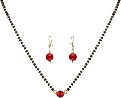 JFL Jewellery for Less Copper Gold-plated Black, Red Jewellery Set(Pack of 1)