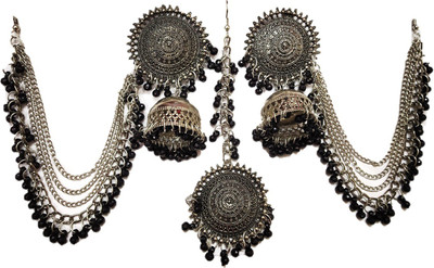 KANDK KREATION Oxidised Silver Gold-plated Silver, Black Jewellery Set(Pack of 1)