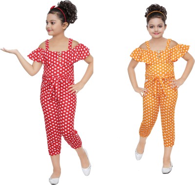 Style Stop Polka Print Girls Jumpsuit