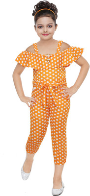 BURBN Polka Print Girls Jumpsuit