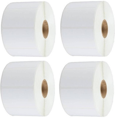 youlogic 50MMX25MM Barcode Label 1''up Self-adhesive Paper Label (White) 1ROLL 1500 LABELS Pack of 4 Roll cromo Paper Label(White)