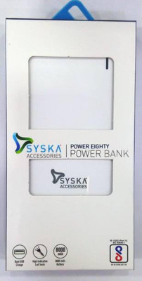 Syska 8000 mAh Power Bank (White, Lithium-ion)