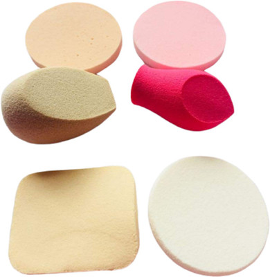 GLAM Makeup Sponge Beauty Blender Puff (Color May Vary)- Set of 6