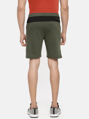 Dollar Solid Men Dark Green Basic Shorts