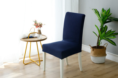 HOUSE OF QUIRK Polyester Plain 1 Seater Chair Cover(Dark Blue Pack of 4)