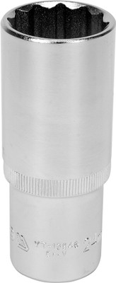 YATO YT-12946 1/2 inch Drive Bihexagonal Chrome Finish Socket with Size 24mm and symbol 50BV30 Die forged, and calibrated prior to the Hardening process Socket Set(Pack of 1)