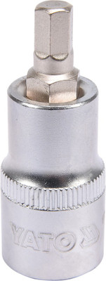 YATO YT-04383 Professional HEX 7mm shaft and 1/2 inch Drive Socket Bit with Chromium Plated for Car or Mechanical Workshop Socket Set(Pack of 1)