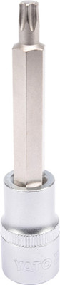 YATO YT-04324 1/2 inch Drive Torx Socket Bit Tool for Car or Mechanical Workshop with Chrome-plated Cap and Size T40 Socket Set(Pack of 1)