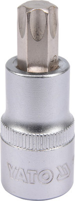YATO YT-04317 1/2 inch Drive Torx Socket Bit Tool for Car or Mechanical Workshop with Chrome-plated Cap and Size T55 Socket Set(Pack of 1)