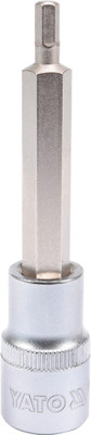 YATO YT-04391 Professional HEX 5mm Mandrel and 1/2 inch Drive Socket Bit with Chromium Plated for Car or Mechanical Workshop Socket Set(Pack of 1)