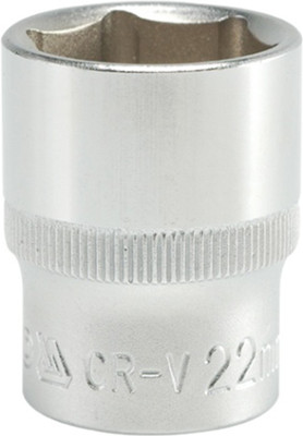 YATO YT-1215 1/2 inch Drive Hexagonal Chrome Finish Socket with Size 22mm and symbol 50BV30 Socket Set(Pack of 1)