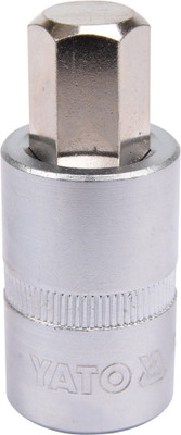 YATO YT-04387 Professional HEX 14mm shaft and 1/2 inch Drive Socket Bit with Chromium Plated for Car or Mechanical Workshop Socket Set(Pack of 1)