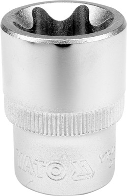 YATO YT-05225 1/2 inch Drive chrome vanadium steel Sandblasted Socket Bit with the symbol 50BV30 and Size is E18 Socket Set(Pack of 1)