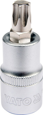 YATO YT-04316 1/2 inch Drive Torx Socket Bit Tool for Car or Mechanical Workshop with Chrome-plated Cap and Size T50 Socket Set(Pack of 1)