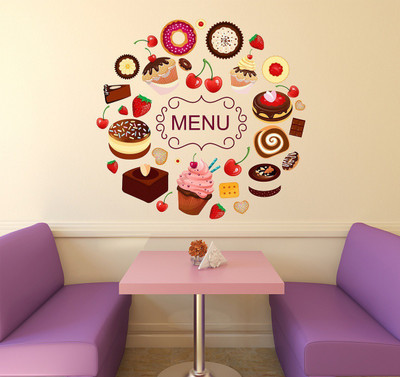 Littlebuds 70 cm Ice Cream Menu Removable Sticker(Pack of 1)