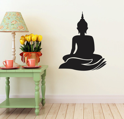 Wallzone 70 cm Budha Removable Sticker(Pack of 1)