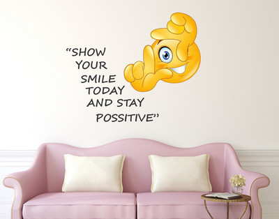 Wallzone 75 cm Smile Quotes Removable Sticker(Pack of 1)