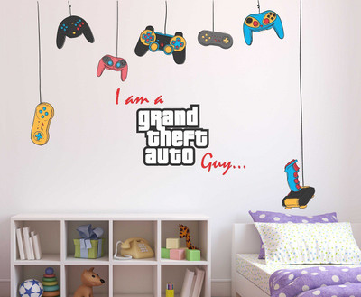 Littlebuds 100 cm GTA Game Removable Sticker(Pack of 1)
