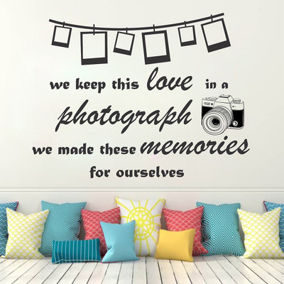 Wallzone 90 cm Camera Quotes Removable Sticker(Pack of 1)