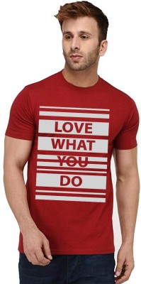 Aseria Printed, Striped Men Round Neck Red T-Shirt