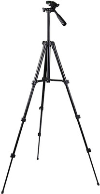 LIFEMUSIC Aluminum Foldable Extend and Retract Tripod Stand Tripod(Black, Supports Up to 1500 g)