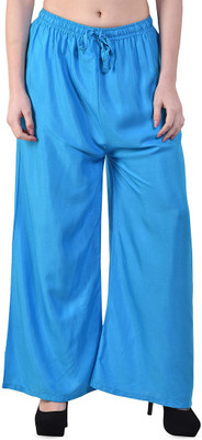 M D Fashion Relaxed Women Light Blue Trousers