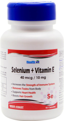 HealthVit Selenium 40 mcg + Vitamin E 10 mg – 60 Capsules(60 No)