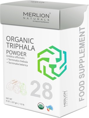 Merlion Naturals Organic Triphala Powder, Amla, Baheda and Haritaki Powder(227 g)