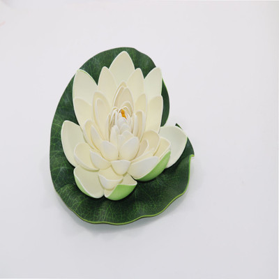 artificial hub white colour lotus floating Multicolor Lotus Artificial Flower(7 inch, Pack of 1, Single Flower)