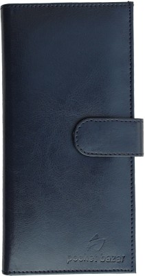 pocket bazar Men Blue Artificial Leather Card Holder(11 Card Slots)