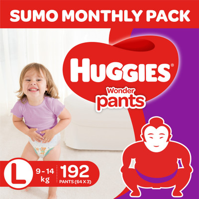 Huggies Wonder Sumo Pack - L(192 Pieces)