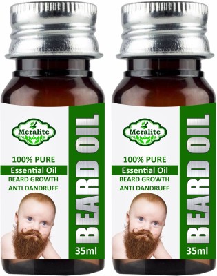 Meralite Smoothening Beard Growth Oil for Men (Pack of 2) Hair Oil(70 ml)