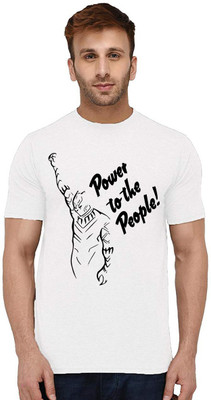 Aseria Printed Men Round Neck White T-Shirt