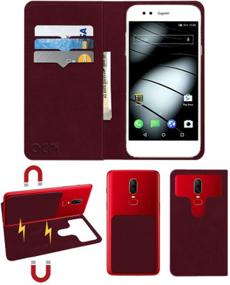 ACM Flip Cover for Gigaset Me-Gs55(Maroon, Cases with Holder, Pack of: 1)