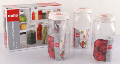 cello Plastic Grocery Container  - 1000 ml(Pack of 3, White)