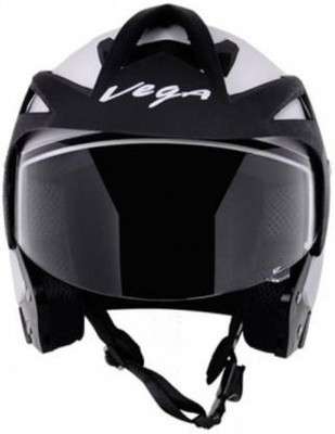 VEGA Crux OF (Open Face) Motorbike Helmet (White) Motorsports Helmet(White)