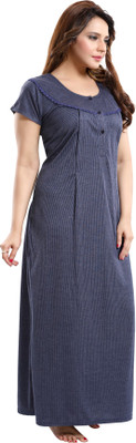 PRABHAM Women Maternity/Nursing Nighty(Dark Blue)