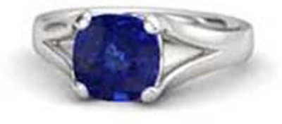 Suruchi Gems & Jewels Certified Blue Sapphire (Neelam) 8.25 Ratti or 7.50 Carat for Male & Female 92.5 Sterling Silver Sterling Silver Ring