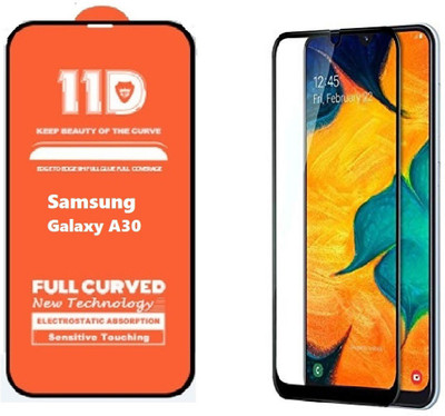 ISAAK Edge To Edge Tempered Glass for Samsung Galaxy A30 Full Glue 11D(Pack of 1)