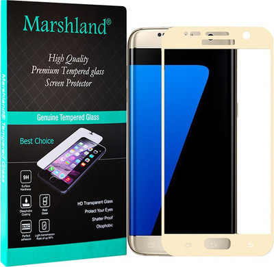 Marshland Tempered Glass Guard for Samsung Galaxy S7 High Quality Screen Protector 5D Curved Edge 9H Hardness 0.3mm Thickness 99% Transparency Glass Screen Protector (Gold)(Pack of 1)