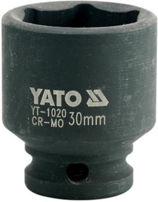 YATO YT-1020 Cold Forged CrMo 1/2 inch Drive Black Phosphated Surface Hexagonal Impact Socket-30mm Socket Set(Pack of 1)