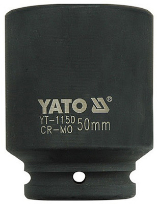 YATO YT-1150 Cold Forged CrMo 3/4 inch Drive Black Phosphated Surface Hexagonal Deep Impact Socket-50mm Socket Set(Pack of 1)