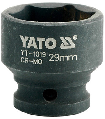 YATO YT-1019 Cold Forged CrMo 1/2 inch Drive Black Phosphated Surface Hexagonal Impact Socket-29mm Socket Set(Pack of 1)