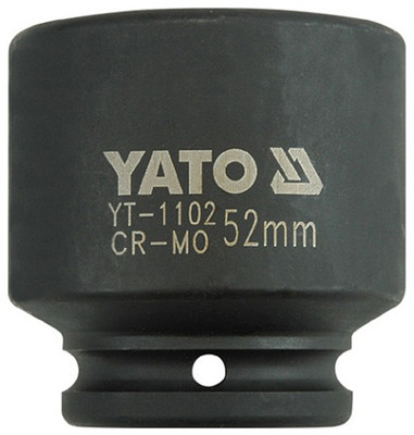 YATO YT-1102 Cold Forged CrMo 3/4 inch Drive Black Phosphated Surface Hexagonal Impact Socket-52mm Socket Set(Pack of 1)