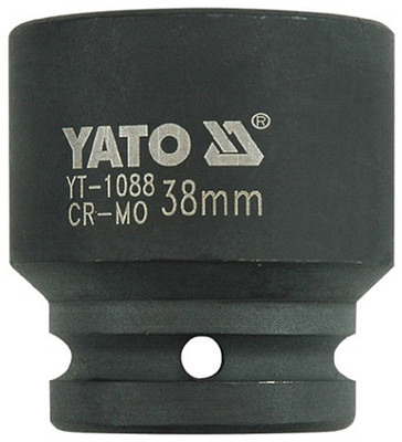 YATO YT-1088 Cold Forged CrMo 3/4 inch Drive Black Phosphated Surface Hexagonal Impact Socket-38mm Socket Set(Pack of 1)