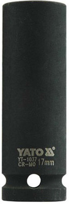 YATO YT-1037 Cold Forged CrMo 1/2 inch Drive Black Phosphated Surface AS Drive Hexagonal Deep Impact Socket Set-17mm Socket Set(Pack of 1)
