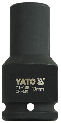 YATO YT-1119 Cold Forged CrMo 3/4 inch Drive Black Phosphated Surface Hexagonal Deep Impact Socket-19mm Socket Set(Pack of 1)