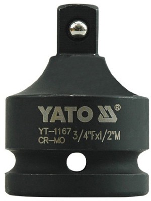 YATO YT-1167 CrMo Material Cold forged 3/4inch (F)X1/2inch (M) Imapct Adaptor-44mm Socket Set(Pack of 1)